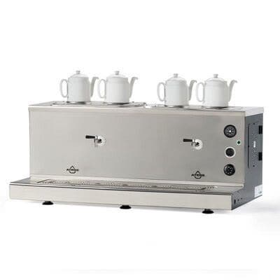 Ateşe Sümela Analog Çay Kazanı, 4 Demlik, Gaz+Elektrikli, Inox