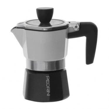 Pedrını Moka Pot 3 Cups Siyah Beyaz Şeffaf Kapaklı
