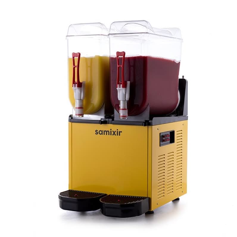 Samixir Twin Ice Slush Granita ve Soğuk Meyve Suyu Dispenseri, 12+12 Lt