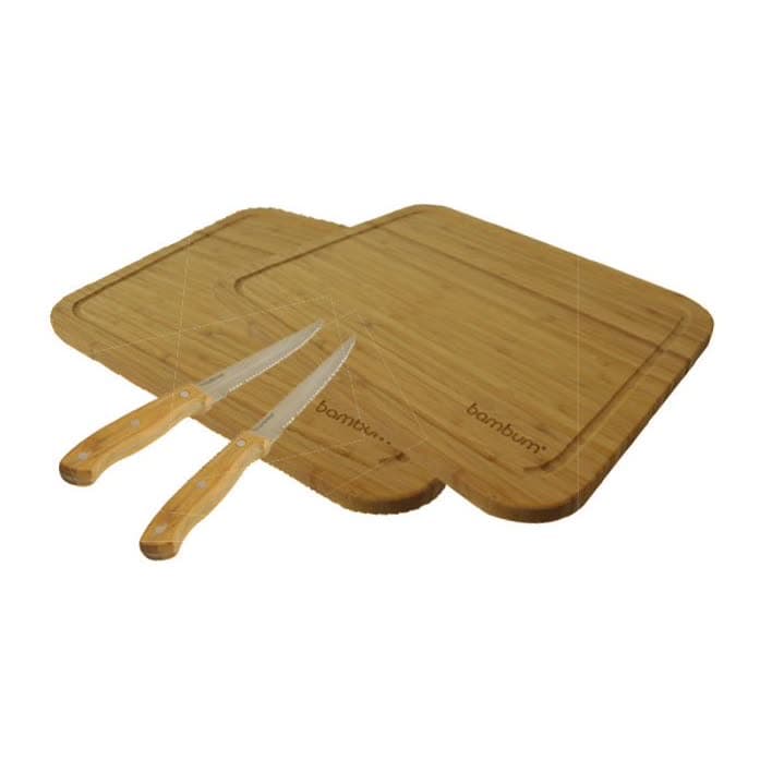 Talau Set-4 Parça Steak Tahtası ve Bıçak