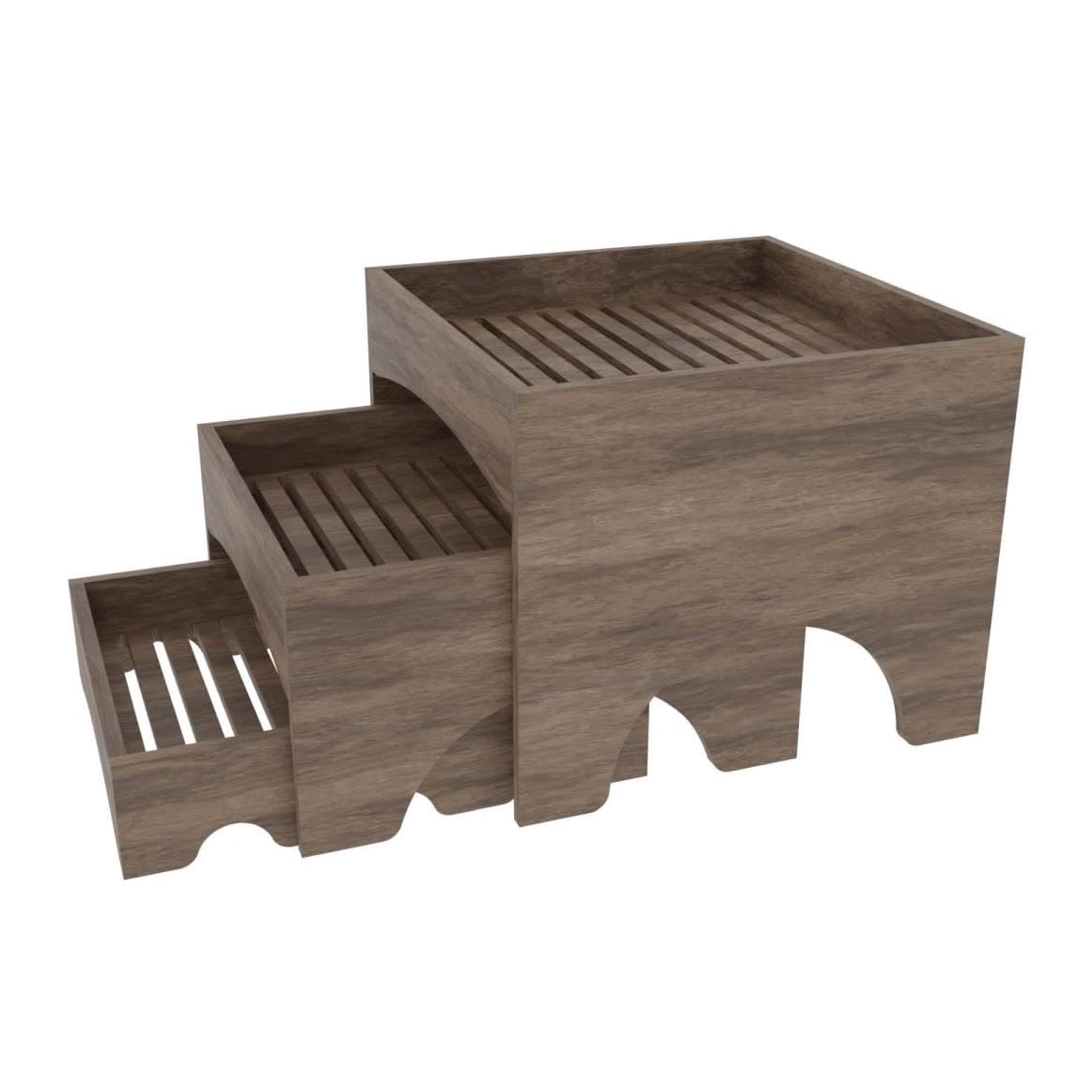 Fresh Fruit Stand Three Pieces Walnut