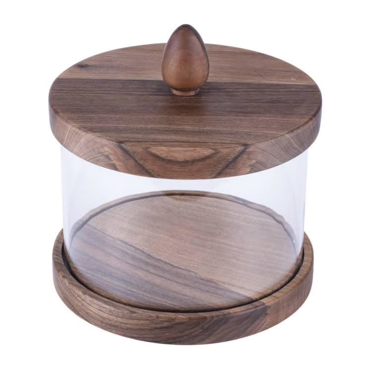 Round Amenity Flat Lid Walnut