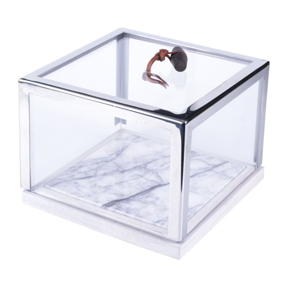 Square Amenity Box With White Oak Stainless Detail